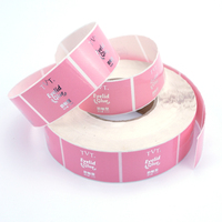 Autocollants personnalisés en rouleau avec logo rose, estampage à chaud argenté de luxe, pour flacons de 3 ml et 10 ml
