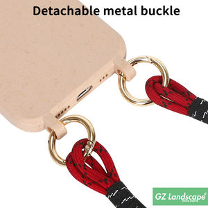 Lanière ronde tressée rouge et noir, boucle amovible, compatible avec tous les smartphones, pour téléphone portable - Product Image 3