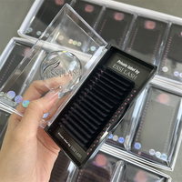 Plateaux de Fournitures d'Extensions de Cils Foncé Moelleux Cachemire Noir Mat Cils Individuels Volume pour Extensions de Cils