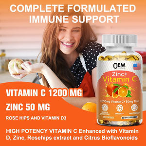 OEM/ODM Vitamine C 1200mg avec Zinc 50mg, Complément alimentaire pour soutenir l'immunité, Protection antioxydante et capsules blanchissantes pour la peau - Product Image 5