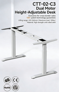Bureau d'<span class=keywords><strong>ordinateur</strong></span> <span class=keywords><strong>étudiant</strong></span> gris moderne à largeur extensible, réglable en hauteur, avec surface en acier laminé à froid et cadre de bureau assis-debout - Product Image 3