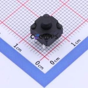 YTS1K0041JBT00 Tactile Switch Through hole Component (THT) Switch Single Pole Single Throw Round Button 1.8N Through Hole - Product Image 1