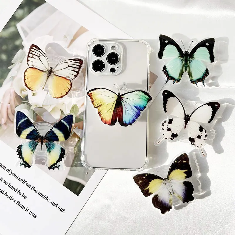 Accessori per telefoni cellulari come regali di design di lusso presa per telefono all'ingrosso con supporto per impugnatura pieghevole a farfalla regalare regali
