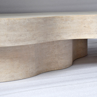 Table basse en travertin naturel, moderne, durable, décorative, beige, de luxe, avec un style luxueux, pour le salon, meubles de maison
