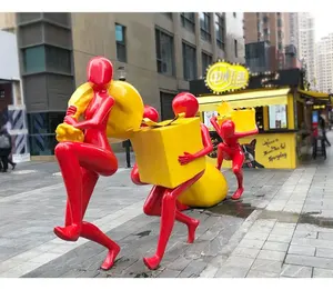 Centro Comercial creativo, decoraciones de fibra de vidrio, escultura de ladrón de dibujos animados, decoración