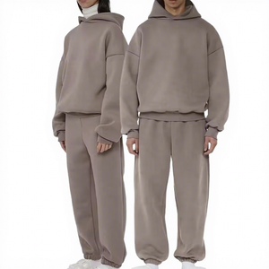 Ensemble de survêtement unisexe en molleton 100 % coton personnalisé pour l'hiver, avec option grandes tailles, pantalon de jogging et sweat à capuche à séchage rapide, marque privée - Product Image 1