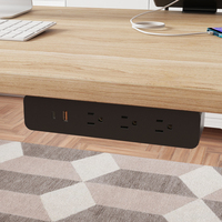 Multiprise de bureau à chargement rapide et moderne au design élégant Prise d'extension élégante à 3 prises sous le bureau avec USB-A et USB-C