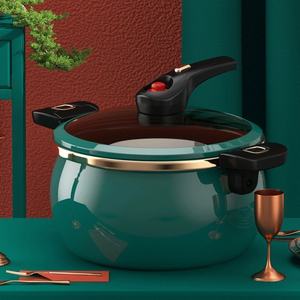 Casserole à micro-pression en fonte antiadhésive de style nouveau, 5L 7L, revêtement émaillé, pot à soupe de cuisine, marmite, couvercle en verre, cuisinière à gaz à induction - Product Image 2