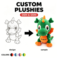 Jouet en peluche dragon mignon fait sur mesure, jouet en peluche dinosaure, dragon en peluche vert, jouet pas cher