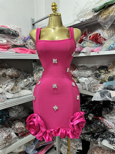 Abito da sera corto <span class=keywords><strong>senza</strong></span> maniche con scollo a V, con strass e cristalli, <span class=keywords><strong>senza</strong></span> <span class=keywords><strong>spalline</strong></span>, con spacco e schiena scoperta, alla moda, più venduto, Sette Colori 2026 - Product Image 6