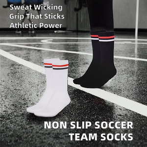 Chaussettes de football/soccer antidérapantes en gros pour hommes, jeunes et enfants - Chaussettes de sport respirantes et antibactériennes pour la saison d'automne - Product Image 2