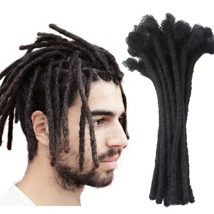 100% fait à la main noir humain Extensions Super Double aiguille dessinée pour femmes hommes peut être <span class=keywords><strong>bouclé</strong></span> blanchi Locs permanent Dreadlock - Product Image 1