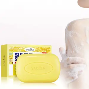 Sabão de banho de enxofre para limpeza corporal, sabonete de enxofre para tratar psoríase e acne, sabonete saudável