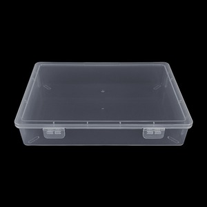 Transparent Plastic <b>Storage</b> <b>Box</b> Rectangle 33502 Covered Desktop Organizing Container Large Stationery <b>File</b> <b>Box</b> - Product Image 1