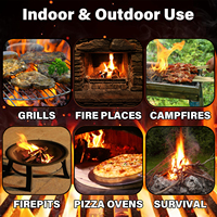 6 allume-feu en laine de bois, allume-feu naturels en cire de pin pour camping, randonnée, barbecue, pique-nique en extérieur