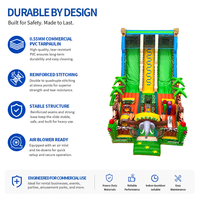 Toboggan gonflable commercial en PVC, toboggan à thème animaux de la jungle pour événements et locations de fêtes, château gonflable