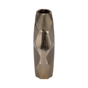 Vaso Geometrico in Metallo, Centrotavola Decorativo Moderno e Texturizzato per Soggiorno - Product Image 4