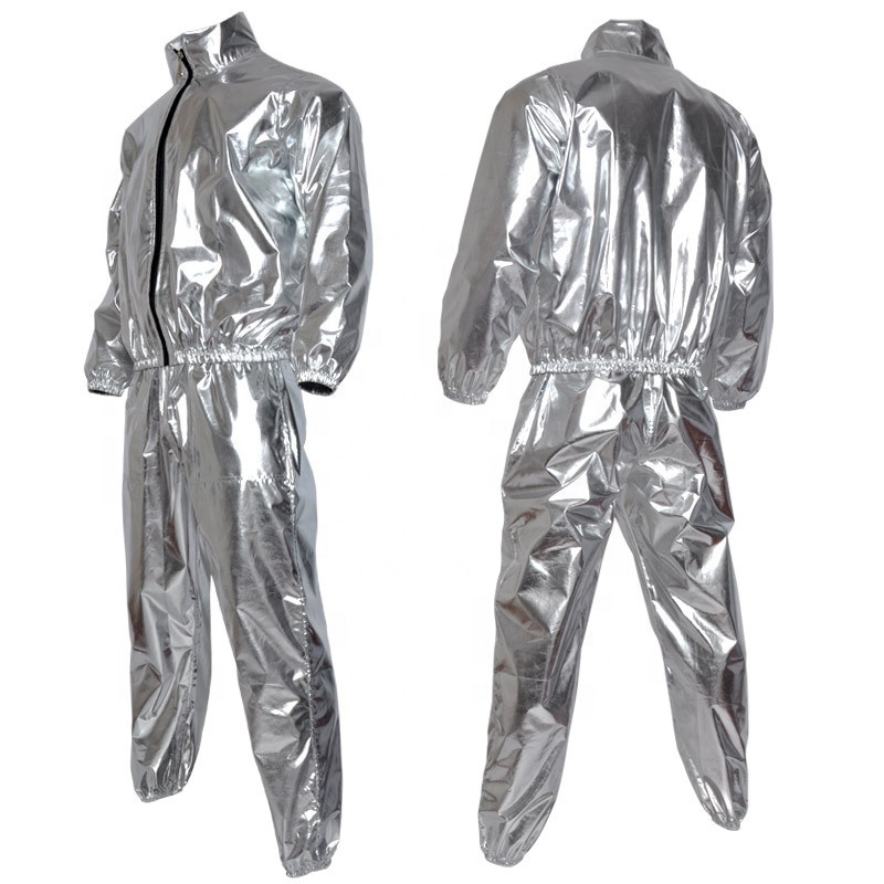 Combinaison De Sudation Homme Combinaison De Sauna Robuste Pour Homme Et Femme - Pour Perte De Poids - Exercice Minceur - Gym Fitness - Anti-du00e9chirure, Argent, Grand Combinaison Sudation