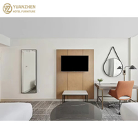 Meubles d'hôtel sur mesure, lit double, style européen de luxe, bois de chêne et MDF, écologiques, qualité commerciale pour chambre d'hôtel, appartement