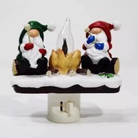 Noel Grinched Nightlight Led sahte yangın hayalet lambası cadılar bayramı hayalet yatak odası gece lambası kapalı süslemeleri hediyeler için aile