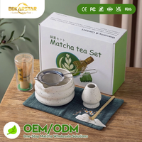 Support bambou thé fouet Matcha Kit Scoop 9pcs Set bol fouet Matcha Starter cérémonie japonais Matcha céramique bol Chawan