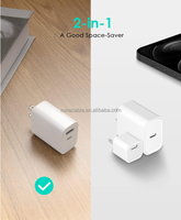 Bloc chargeur USB C à charge rapide, adaptateur multiport PD3.0 20W, chargeur rapide QC 3.0, port USB pour iPhone 16/15/14/13