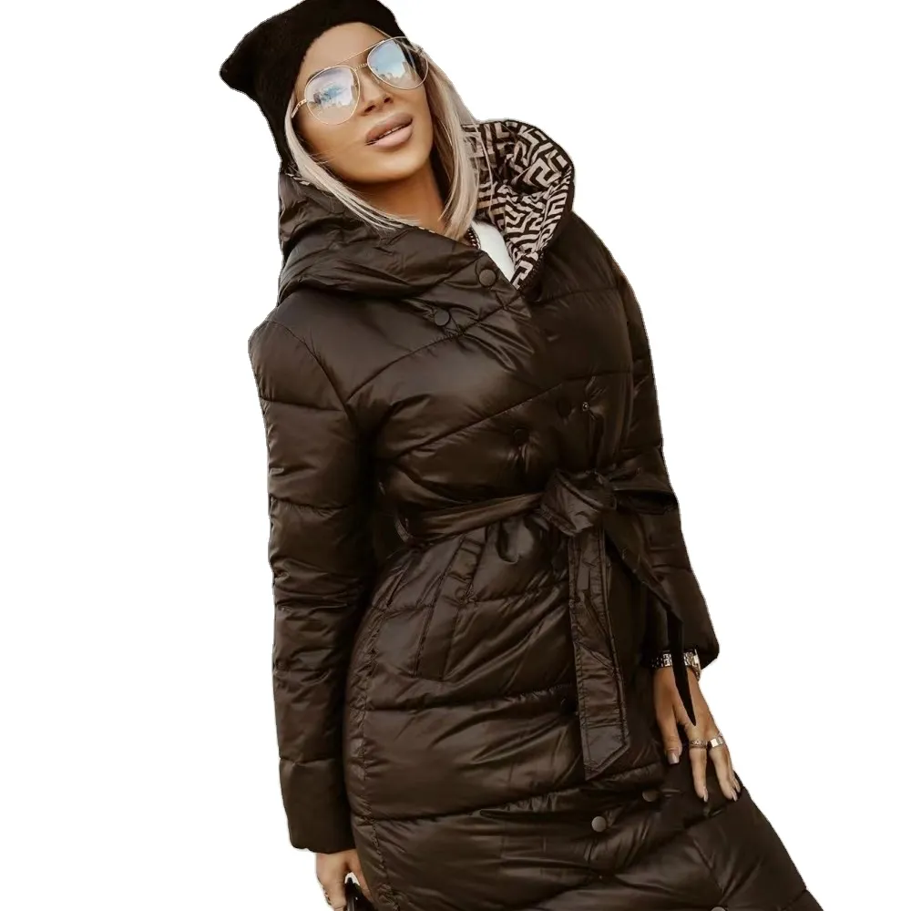Wholesale Womens Puffer Bubble Jacket Black Thicken Long Quilted Lodge Down Jacket Maxi Long Padding Coat