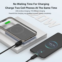 Power Bank Nirkabel 2 in 1 Berkualitas Tinggi, Dapat Dilipat, 10000mah 5000mah, Pengisi Daya Cepat