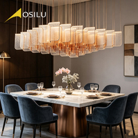 Lustre moderne en verre chinois, luminaire suspendu doré, lampe LED pour salle à manger, restaurant, salon de thé, maison