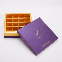 Boîte en carton laminé personnalisée à deux pièces avec base et couvercle, avec plateau de séparation pour l'emballage de chocolats et de confiseries