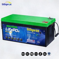 Batterie LiFePO4 36V 200AH Grade A, démarrage 6000+ cycles profonds, stockage domestique, BMS intelligent RS485, borne M8, CE RoHS IP67, OEM ODM
