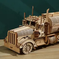 나무 연료 탱크 자동차 307pcs 3D 조립 지그 소 퍼즐 장난감 조립 나무 손 모델