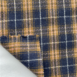 Laine de Polyester brossé confortable, <span class=keywords><strong>pas</strong></span> <span class=keywords><strong>cher</strong></span>, fil Tweed teint, tissu tissé à carreaux pour costume tissé, manteau, vêtement - Product Image 3