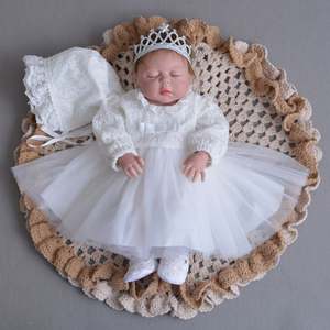 Vente en gros <span class=keywords><strong>de</strong></span> robe <span class=keywords><strong>de</strong></span> princesse féerique en dentelle à manches longues et impression personnalisée avec chapeaux Layettes pour enfant - Product Image 4