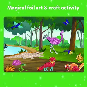 DESEN Roll Over Image To Zoom In Art Craft Activity Toys Kit Foil Fun Animals Crafts DIY Creative Toty Toy No Mess A