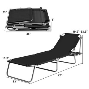<span class=keywords><strong>Chaise</strong></span> <span class=keywords><strong>longue</strong></span> <span class=keywords><strong>pliable</strong></span> en métal, moderne, à basse hauteur, avec repose-pieds réglable, pour la pêche, l'extérieur et les parcs - Product Image 5