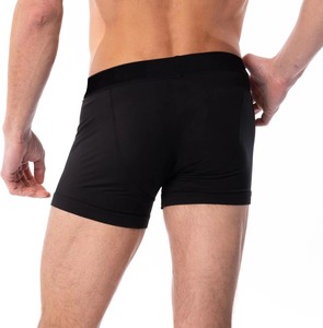 Calzoncillos bóxer clásicos CELINNE de algodón elástico para hombre, transpirables, negros, con cintura elástica y abertura frontal. - Product Image 4
