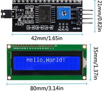 Pantalla TFT 1602A 5V Azul Verde-amarilla con IIC/I2C, Retroiluminación Blanca, Módulo de Monitor TFT 16x2 LCD1602