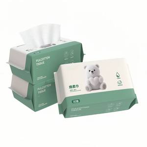 Serviettes faciales carrées jetables douces en coton biologique, lingettes démaquillantes épaisses pour des soins de la peau écologiques - Product Image 5