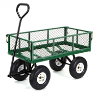 Chariot de jardin à mailles amovibles Côtés convertibles Chariot à outils pour le bois de chauffage Chariot utilitaire à plat en métal Outils agricoles personnalisables OEM