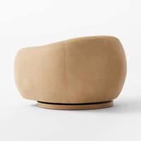 Chaise d'appoint lounge moderne Chaise pivotante en cuir Chaise ronde baril pour le salon