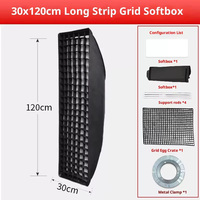 30X120cm Softbox avec Bowens Mount et Grille Flash Photographie Soft Box Parabolique Softbox pour Speedlight Strobe Light Godox