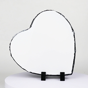 Bloc <span class=keywords><strong>d</strong></span>écoratif en <span class=keywords><strong>ardoise</strong></span> en forme de cœur 20x20cm, cadre photo personnalisable par sublimation, centre de <span class=keywords><strong>table</strong></span> en <span class=keywords><strong>ardoise</strong></span> avec support de présentation - Product Image 3