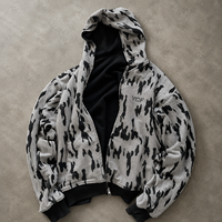 Fabricant de vêtements personnalisés OEM ODM : Sweat à capuche zippé gaufré imprimé vache pour homme, coupe oversize, style streetwear