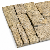 Revestimiento de Pared de Piedra Natural Rústica Amarilla con Aspecto de Piel de Tigre, Bloques de Piedra Natural