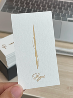Cartes de remerciement personnalisées de luxe pour petites entreprises, carton blanc imprimable avec logo noir, finition laminée mate
