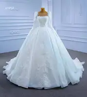 Роскошное Свадебное платье с длинным рукавом и квадратным вырезом