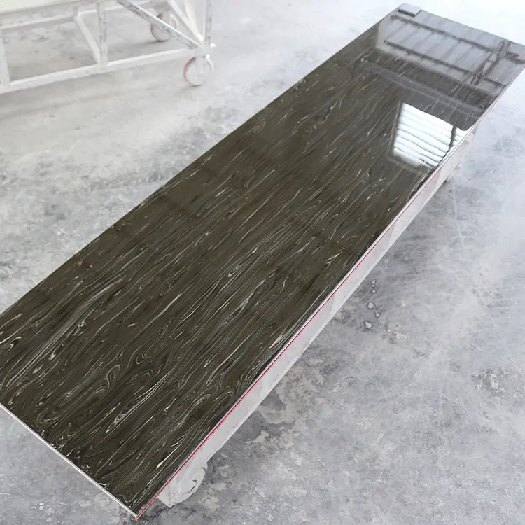 Lastra acrilica in resina 6mm con superficie solida testurizzata in legno per controsoffitti