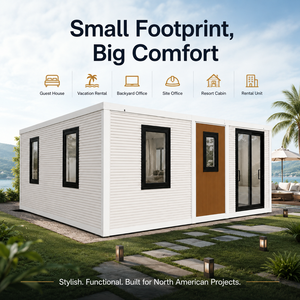 Casa Contenedor Modular Moderna de Diseño Rectangular, Casa Prefabricada Pequeña para Oficina o Huéspedes - Product Image 1