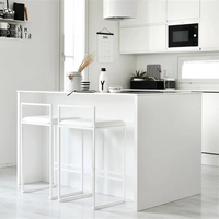 Tabouret de bar moderne en fer, couleur personnalisée, style minimaliste, avec revêtement en velours et structure en fer, pour usage domestique, bar, salle à manger, hôtel et commercial.